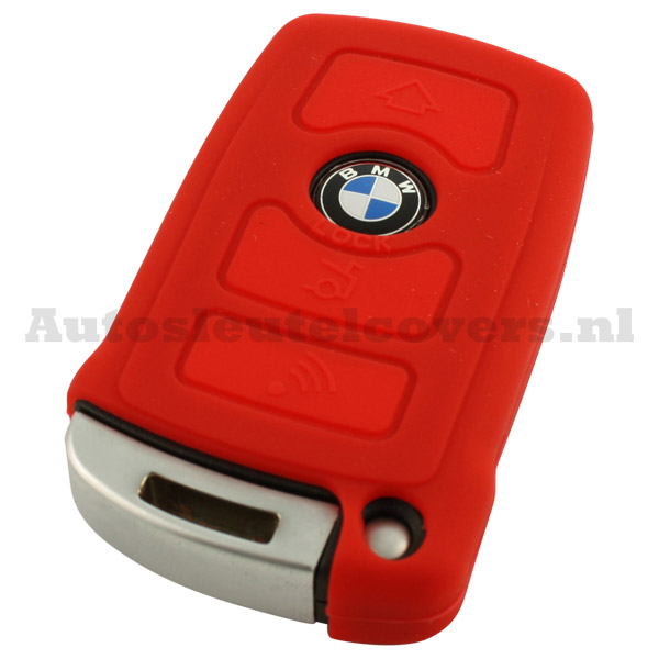 Vooraf Faculteit Wijzerplaat BMW 3-knops smart key sleutelcover – rood