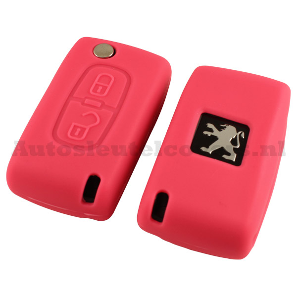 Peugeot 2-knops sleutelcover – roze