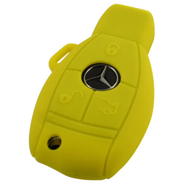 Mercedes 3-knops smart key geel