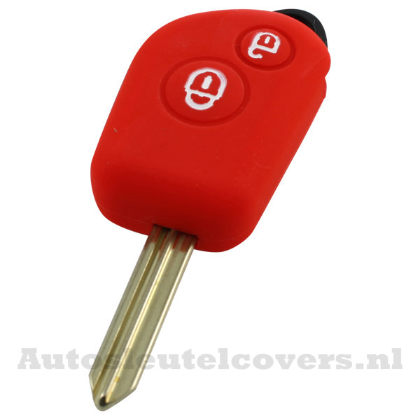 Peugeot en Citroën 2-knop sleutelbehuizing rood