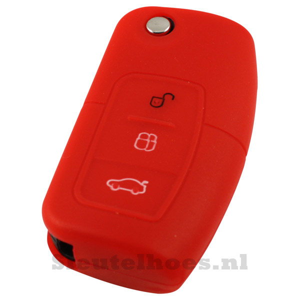 Ford 3-knops klapsleutel sleutelcover – rood (model 2)-